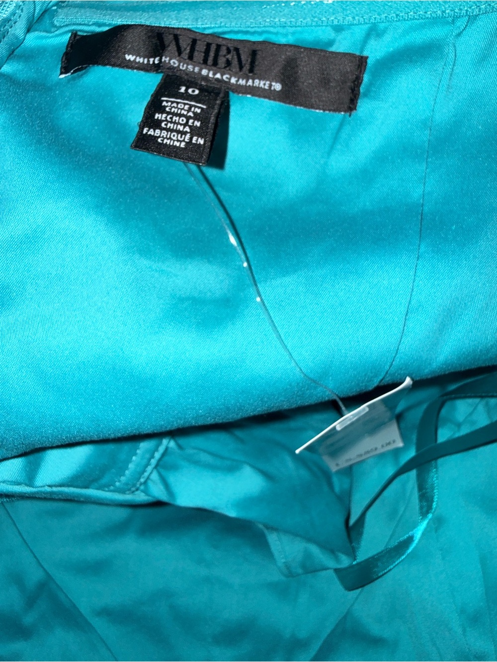 White House Black Market Teal Satin Halter Top - Picture 5 of 6